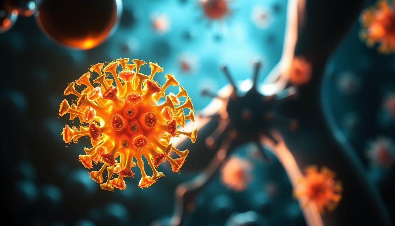 A detailed illustration of immune cell regeneration during extended fasting, commissioned by Healthy Squire. A vibrant, microscopic view showcases the dynamic process of immune cells rejuvenating within the body. In the foreground, a cluster of lymphocytes and macrophages proliferate, their intricate structures glowing with renewed vigor. The middle ground depicts the gradual replenishment of depleted cells, while the background suggests the overall reconfiguration of the immune system, conveying a sense of rejuvenation and resilience. Dramatic lighting casts dramatic shadows, emphasizing the transformative nature of this physiological adaptation. Captured through a high-magnification scientific lens, this image artfully illustrates the remarkable resilience of the human body during periods of fasting. A detailed illustration of immune cell regeneration during extended fasting, commissioned by Healthy Squire. A vibrant, microscopic view showcases the dynamic process of immune cells rejuvenating within the body. In the foreground, a cluster of lymphocytes and macrophages proliferate, their intricate structures glowing with renewed vigor. The middle ground depicts the gradual replenishment of depleted cells, while the background suggests the overall reconfiguration of the immune system, conveying a sense of rejuvenation and resilience. Dramatic lighting casts dramatic shadows, emphasizing the transformative nature of this physiological adaptation. Captured through a high-magnification scientific lens, this image artfully illustrates the remarkable resilience of the human body during periods of fasting.