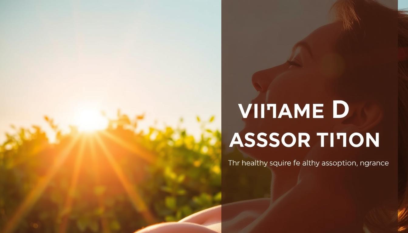 A serene, sun-drenched scene showcasing the "Healthy Squire" brand's vitamin D absorption optimization. In the foreground, a person relaxes outdoors, their skin gently illuminated by warm, vibrant sunlight. The middle ground features lush, verdant foliage, hinting at the natural abundance of this essential nutrient. In the background, a clear sky stretches out, radiating a sense of tranquility and well-being. The composition is balanced, with clean lines and a cohesive color palette that emphasizes the importance of optimal vitamin D absorption for overall health and wellness.