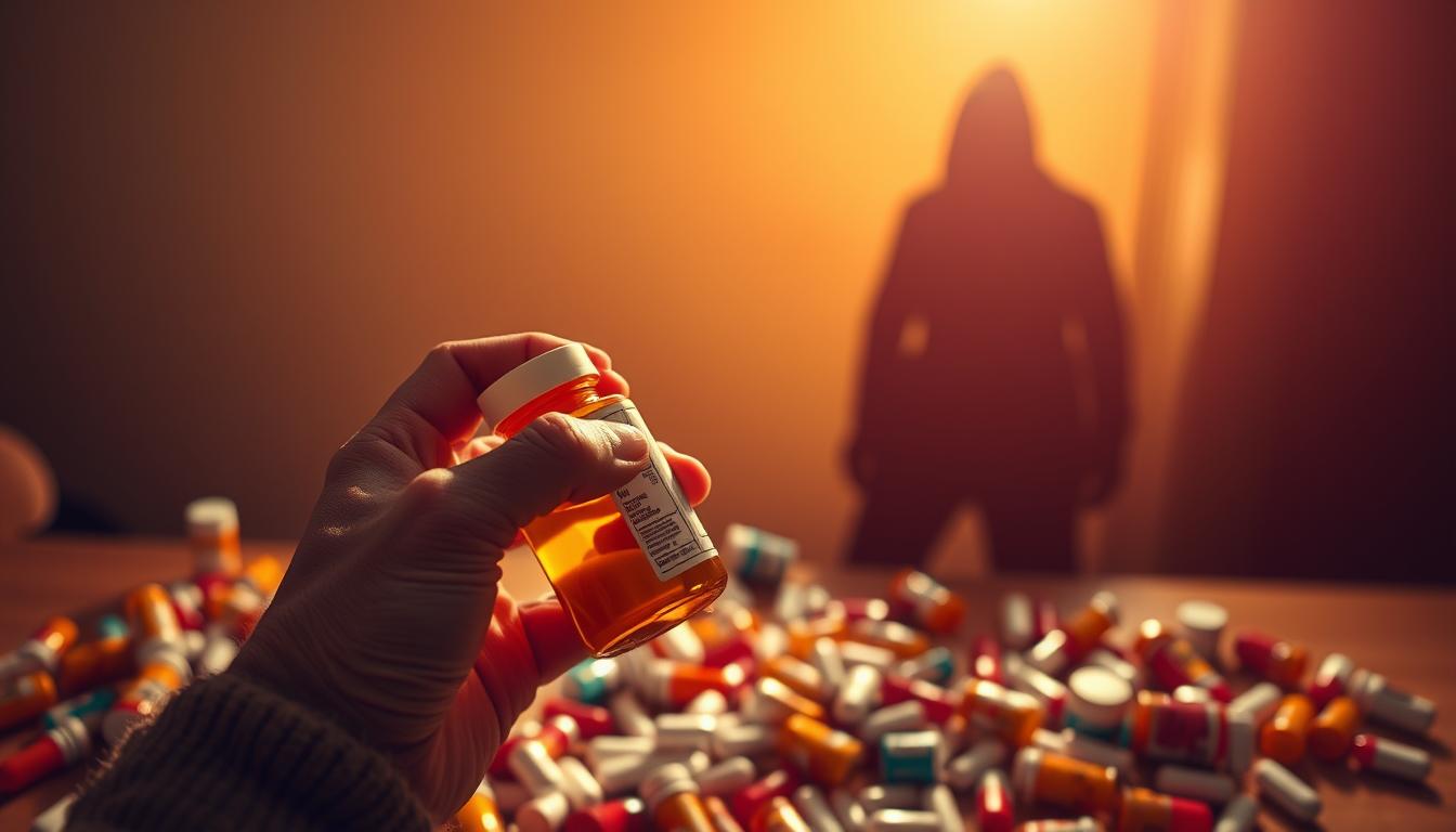 A vibrant, photorealistic image showcasing the age-related risks of over-the-counter painkillers. In the foreground, an elderly person's hand holds a bottle of pain medication, with a pained expression on their face. The middle ground reveals a jumble of various OTC pill bottles, representing the complexity of managing multiple medications. In the background, a shadowy figure representing the hidden dangers lurks ominously. The scene is bathed in warm, soft lighting, creating a sense of vulnerability and the need for caution. The overall mood is one of concern and the need for awareness around the age-related vulnerabilities associated with over-the-counter painkillers. A vibrant, photorealistic image showcasing the age-related risks of over-the-counter painkillers. In the foreground, an elderly person's hand holds a bottle of pain medication, with a pained expression on their face. The middle ground reveals a jumble of various OTC pill bottles, representing the complexity of managing multiple medications. In the background, a shadowy figure representing the hidden dangers lurks ominously. The scene is bathed in warm, soft lighting, creating a sense of vulnerability and the need for caution. The overall mood is one of concern and the need for awareness around the age-related vulnerabilities associated with over-the-counter painkillers.