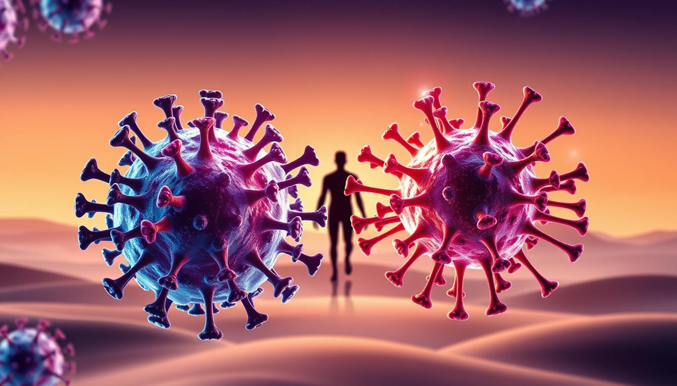 a detailed illustration showcasing the immune system benefits of intermittent fasting. in the foreground, a magnified view of immune cells, with vibrant colors and intricate cellular structures, representing the rejuvenation and strengthening of the immune system during fasting periods. in the middle ground, a stylized silhouette of a human figure, symbolizing the overall health and well-being achieved through this practice. the background features a serene, abstract landscape with soft gradients and subtle textures, conveying a sense of balance and inner peace. the lighting is soft and warm, with highlights accentuating the dynamic interplay of the cellular and human elements. the overall composition and mood evoke a feeling of harmony, vitality, and the profound restorative power of intermittent fasting.