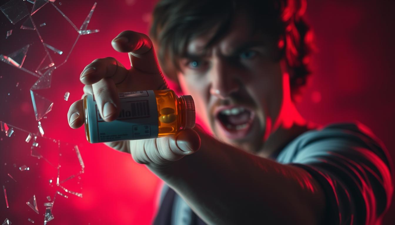 a dramatic scene of an acetaminophen overdose, with a person's hand reaching out for a bottle of pills against a background of shattered glass and a hazy, vibrant red glow. The person's face is distorted in anguish, their features blurred and indistinct, conveying the severity of the situation. The scene is lit by a harsh, directional light, casting deep shadows and highlighting the sense of urgency and danger. The overall atmosphere is one of alarm and distress, emphasizing the hidden risks and silent epidemic of acetaminophen overdose. a dramatic scene of an acetaminophen overdose, with a person's hand reaching out for a bottle of pills against a background of shattered glass and a hazy, vibrant red glow. The person's face is distorted in anguish, their features blurred and indistinct, conveying the severity of the situation. The scene is lit by a harsh, directional light, casting deep shadows and highlighting the sense of urgency and danger. The overall atmosphere is one of alarm and distress, emphasizing the hidden risks and silent epidemic of acetaminophen overdose.