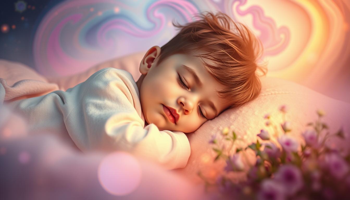 A peaceful slumbering child surrounded by a soft, ethereal glow, symbolizing the restorative power of sleep. In the foreground, soothing pastel hues envelop the sleeping figure, while in the middle ground, delicate botanical elements, such as herbs and flowers, suggest the connection between sleep and immune health. The background features a dreamlike, surreal landscape with swirling, vibrant colors, evoking the dynamic interplay between sleep and the immune system. Warm, diffused lighting creates a serene, calming atmosphere, inviting the viewer to appreciate the importance of rest and rejuvenation for a robust immune response. A peaceful slumbering child surrounded by a soft, ethereal glow, symbolizing the restorative power of sleep. In the foreground, soothing pastel hues envelop the sleeping figure, while in the middle ground, delicate botanical elements, such as herbs and flowers, suggest the connection between sleep and immune health. The background features a dreamlike, surreal landscape with swirling, vibrant colors, evoking the dynamic interplay between sleep and the immune system. Warm, diffused lighting creates a serene, calming atmosphere, inviting the viewer to appreciate the importance of rest and rejuvenation for a robust immune response.