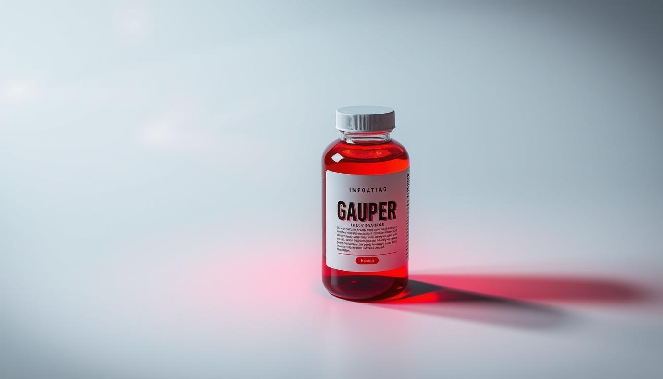 A sleek, high-tech bottle filled with a vibrant, glowing red liquid, resting on a pristine white background. The lighting is dramatic, casting shadows that accentuate the bottle's contours and the liquid's alluring hue. The bottle's label features bold, modern typography and a minimalist design, hinting at the supplement's revolutionary nature. In the background, a subtle haze of energy lines and soft, radiant light suggest the powerful, transformative effects of this fat-burning supplement. The overall atmosphere is one of sophistication, innovation, and the promise of dramatic results. A sleek, high-tech bottle filled with a vibrant, glowing red liquid, resting on a pristine white background. The lighting is dramatic, casting shadows that accentuate the bottle's contours and the liquid's alluring hue. The bottle's label features bold, modern typography and a minimalist design, hinting at the supplement's revolutionary nature. In the background, a subtle haze of energy lines and soft, radiant light suggest the powerful, transformative effects of this fat-burning supplement. The overall atmosphere is one of sophistication, innovation, and the promise of dramatic results.