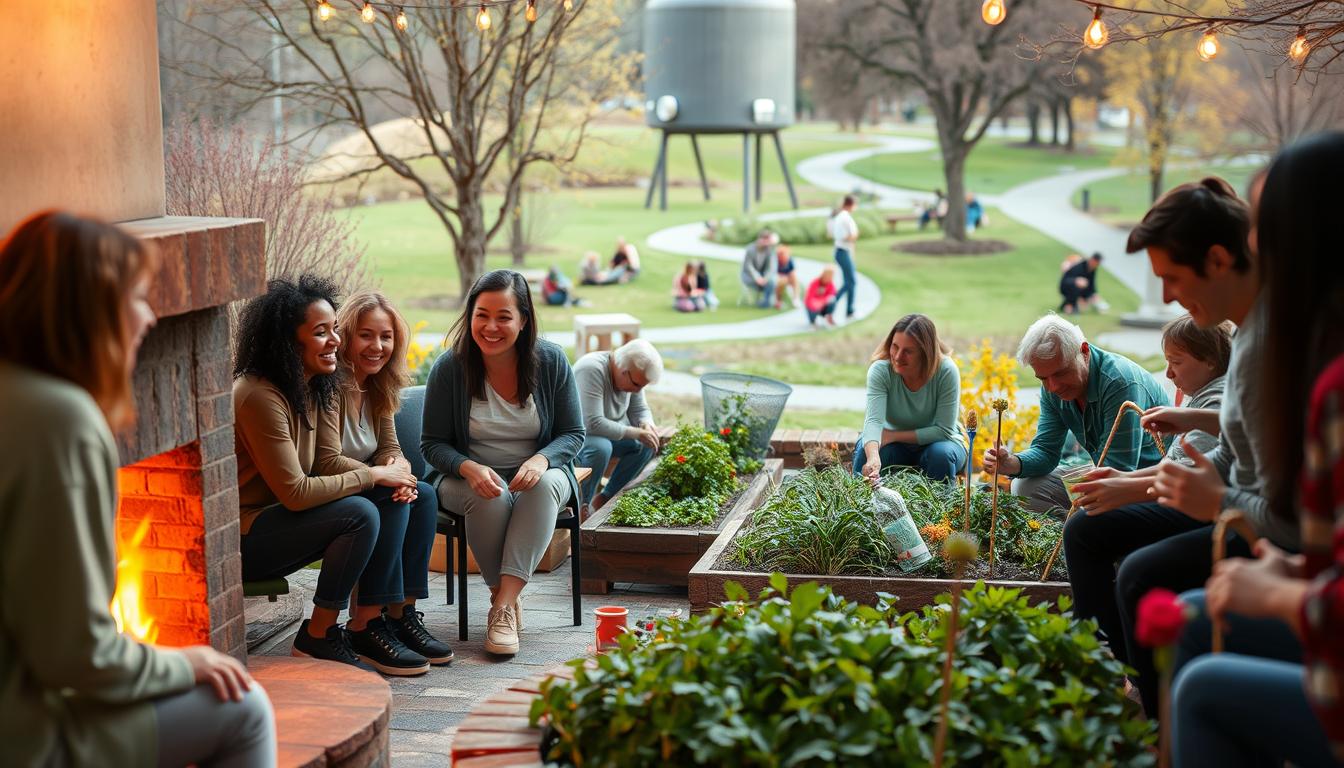 A vibrant and inviting scene of individuals engaged in various social activities, fostering connections and combating loneliness. In the foreground, a group of friends gathered around a cozy fireplace, sharing laughter and conversation. The middle ground features a community garden, where people of all ages tend to the plants, cultivating a sense of belonging. In the background, a scenic park setting with a winding path, encouraging people to explore, exercise, and find solace in nature. Warm lighting casts a soft glow, enhancing the welcoming atmosphere and emphasizing the importance of social interaction for improved physical and mental well-being. A vibrant and inviting scene of individuals engaged in various social activities, fostering connections and combating loneliness. In the foreground, a group of friends gathered around a cozy fireplace, sharing laughter and conversation. The middle ground features a community garden, where people of all ages tend to the plants, cultivating a sense of belonging. In the background, a scenic park setting with a winding path, encouraging people to explore, exercise, and find solace in nature. Warm lighting casts a soft glow, enhancing the welcoming atmosphere and emphasizing the importance of social interaction for improved physical and mental well-being.
