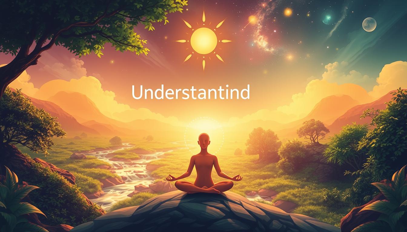 A vibrant, holistic illustration of "Understanding Detoxification". In the foreground, a serene figure in a meditative pose, surrounded by a halo of light, symbolizing the inner cleansing process. In the middle ground, a lush, verdant landscape with flowing streams and verdant foliage, representing the natural elements of a detoxification journey. In the background, a harmonious blend of earthy tones and celestial hues, evoking a sense of balance and interconnectedness. The scene is bathed in a warm, soft lighting, creating a calming and rejuvenating atmosphere. The composition is dynamic yet balanced, inviting the viewer to engage with the deeper meaning of detoxification.