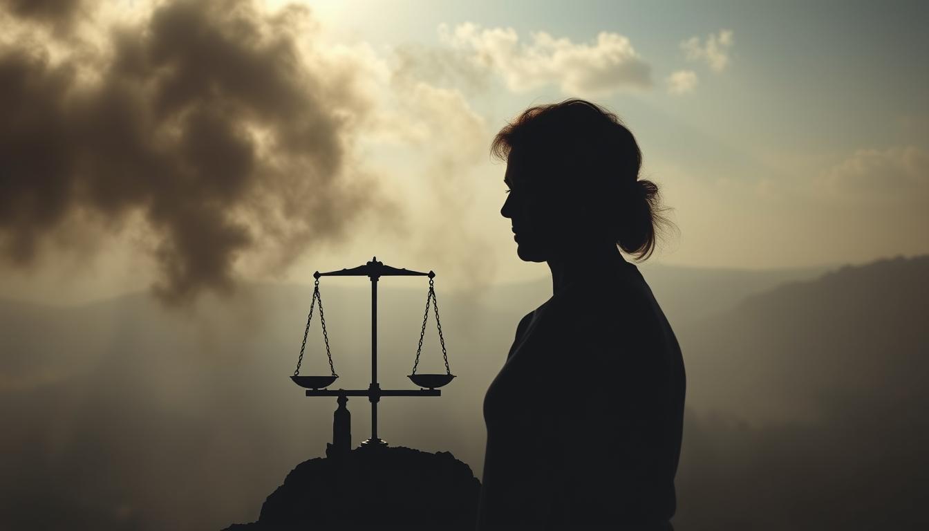 A vibrant scene depicting the impact of toxins on weight loss. In the foreground, a person's silhouette is obscured by a dark, cloudy miasma, symbolizing the detrimental effects of toxins. In the middle ground, a scale teeters precariously, reflecting the struggle to maintain a healthy weight. The background is a hazy, muted landscape, conveying the overall mood of struggle and uncertainty. Dramatic lighting casts long shadows, adding depth and a sense of tension to the scene. Captured with a wide-angle lens to encompass the full scope of the issue, this image powerfully illustrates the complex relationship between toxins and weight loss.