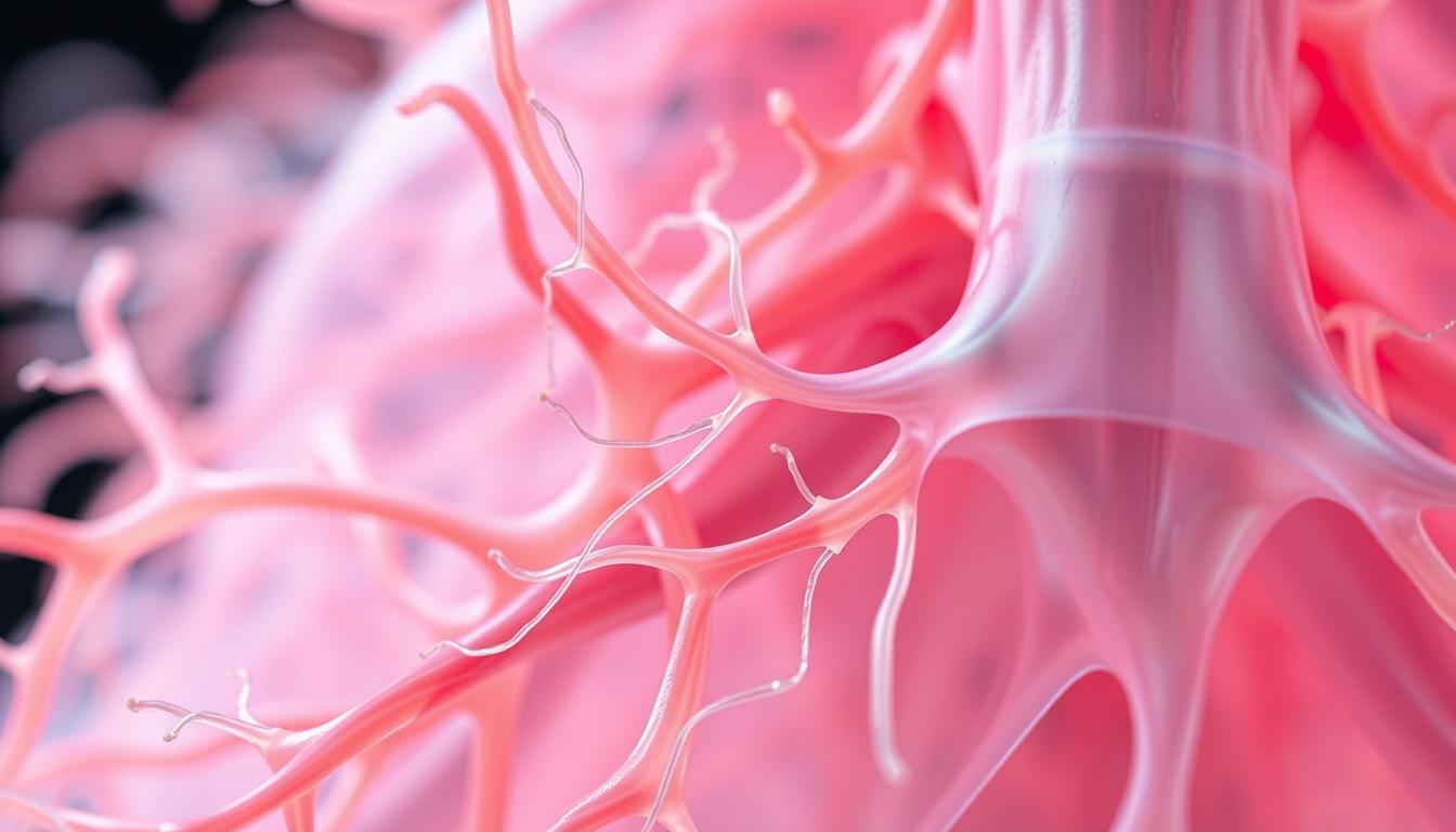 A detailed close-up view of human fascia tissue, showcasing its intricate web-like structure and connectivity. The fascia is depicted in a vibrant, translucent hue, highlighting its dynamic and pliable nature. The image captures the fascia's influence on mobility, with a focus on how its flexibility and interconnectedness can contribute to pain relief. The lighting is soft and diffused, creating a serene, almost ethereal atmosphere, emphasizing the fascia's role as a crucial, yet often overlooked, component of the body's overall health and function. A detailed close-up view of human fascia tissue, showcasing its intricate web-like structure and connectivity. The fascia is depicted in a vibrant, translucent hue, highlighting its dynamic and pliable nature. The image captures the fascia's influence on mobility, with a focus on how its flexibility and interconnectedness can contribute to pain relief. The lighting is soft and diffused, creating a serene, almost ethereal atmosphere, emphasizing the fascia's role as a crucial, yet often overlooked, component of the body's overall health and function.