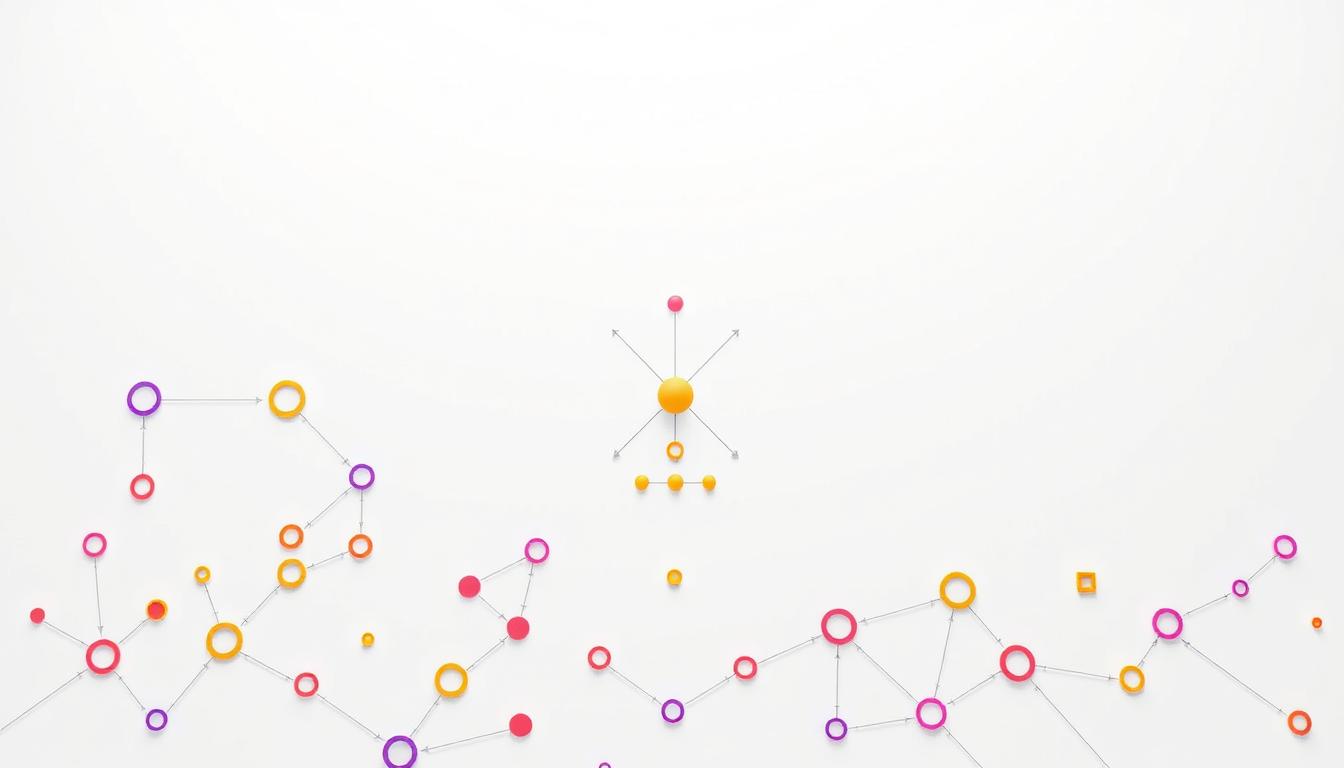 A minimalist, top-down view of a decision architecture system. In the foreground, a grid of interconnected circular nodes representing different decision points, with smooth, flowing lines connecting them. The nodes are rendered in a vibrant color palette, giving the image a sense of energy and dynamism. In the middle ground, a series of smaller, secondary nodes branch off from the main grid, representing the cascading effects of decisions. The background is a clean, neutral environment, allowing the system architecture to take center stage. Bright, diffused lighting creates a sense of clarity and focus, while a slightly elevated camera angle conveys a sense of oversight and strategic planning. A minimalist, top-down view of a decision architecture system. In the foreground, a grid of interconnected circular nodes representing different decision points, with smooth, flowing lines connecting them. The nodes are rendered in a vibrant color palette, giving the image a sense of energy and dynamism. In the middle ground, a series of smaller, secondary nodes branch off from the main grid, representing the cascading effects of decisions. The background is a clean, neutral environment, allowing the system architecture to take center stage. Bright, diffused lighting creates a sense of clarity and focus, while a slightly elevated camera angle conveys a sense of oversight and strategic planning.
