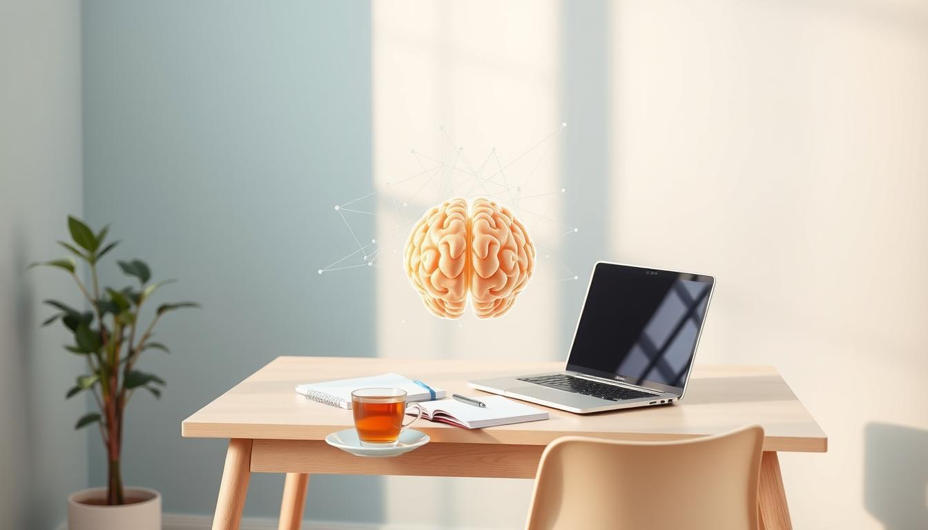 A serene, minimalist study space with a desk, chair, and potted plant. The walls are painted a soft, calming blue, and the lighting is warm and diffused, creating a contemplative atmosphere. On the desk, a laptop, a notebook, and a cup of tea sit alongside a brain-shaped object, representing the cognitive processes at the heart of craving control techniques. The brain is surrounded by delicate, ethereal lines and shapes, symbolizing the intricate workings of the mind. The overall composition conveys a sense of balance, focus, and the vibrant interplay between mind and environment. A serene, minimalist study space with a desk, chair, and potted plant. The walls are painted a soft, calming blue, and the lighting is warm and diffused, creating a contemplative atmosphere. On the desk, a laptop, a notebook, and a cup of tea sit alongside a brain-shaped object, representing the cognitive processes at the heart of craving control techniques. The brain is surrounded by delicate, ethereal lines and shapes, symbolizing the intricate workings of the mind. The overall composition conveys a sense of balance, focus, and the vibrant interplay between mind and environment.