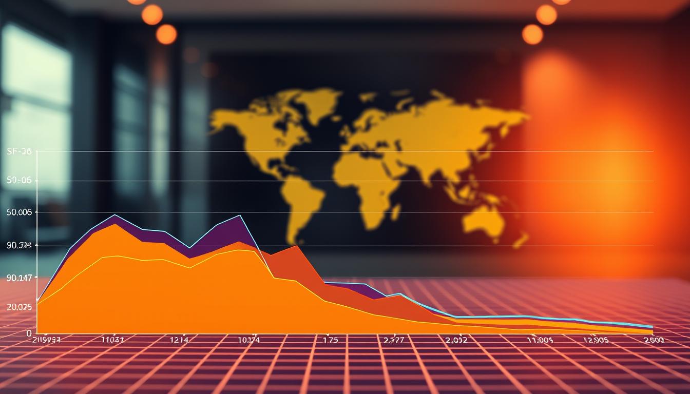 A vibrant, data-driven visualization of SF-36 scores from an 8-year chronic illness study. In the foreground, a trio of colorful line graphs depict physical, mental, and social health metrics over time. The middle ground features a subtle grid pattern, echoing the structure of the data. In the background, a blurred world map suggests the global reach of the research. Warm lighting and a clean, modern aesthetic convey the rigorous yet accessible nature of the findings. Captured with a wide-angle lens to provide a comprehensive, informative view of the key insights.