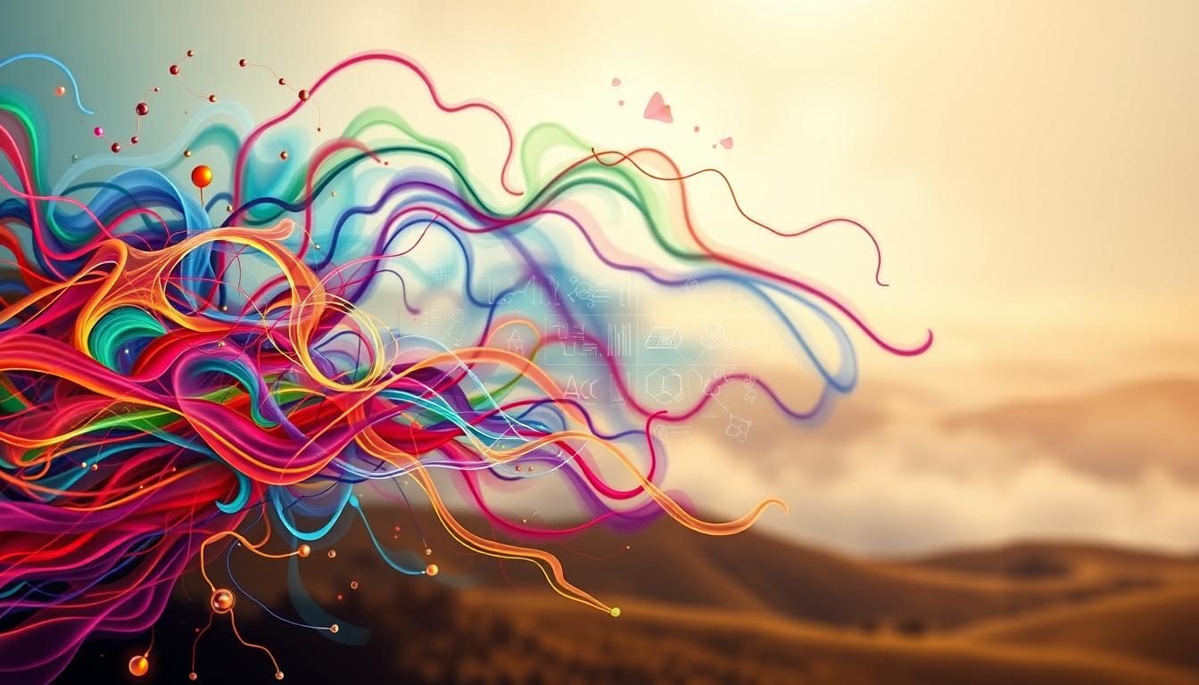 Vibrant swirling colors dance across the canvas, forming a captivating visualization of the science behind cravings management. In the foreground, a cascade of dynamic shapes and lines intertwine, representing the complex neural pathways and chemical reactions that drive our cravings. The middle ground features a series of scientific diagrams and graphs, illustrating the underlying mechanisms that govern our desire for certain foods or behaviors. In the background, a hazy, ethereal landscape suggests the broader context of human psychology and physiology, creating a sense of depth and interconnectedness. The overall composition is bathed in a warm, inviting glow, conveying the potential for understanding and mastering the science of cravings.