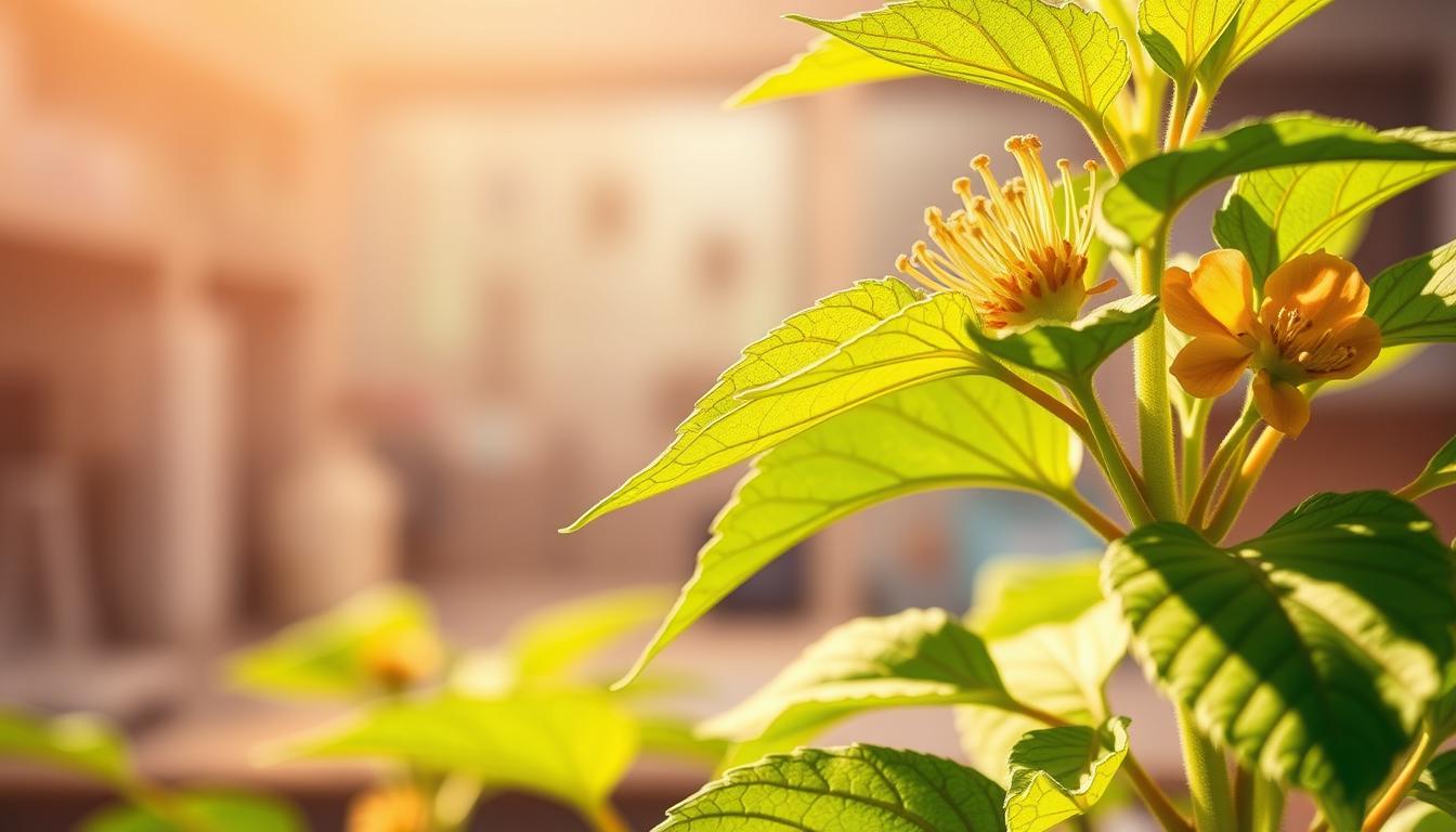 A vibrant and dynamic close-up illustration of a green forskolin plant, its leaves and flowers prominently featured in the foreground. The lighting is warm and natural, accentuating the plant's vibrant colors and intricate textures. In the middle ground, a subtle, hazy backdrop suggests a laboratory or research setting, hinting at the scientific importance of this medicinal herb. The overall composition conveys a sense of botanical detail and scientific exploration, reflecting the introduction to forskolin and its significance. A vibrant and dynamic close-up illustration of a green forskolin plant, its leaves and flowers prominently featured in the foreground. The lighting is warm and natural, accentuating the plant's vibrant colors and intricate textures. In the middle ground, a subtle, hazy backdrop suggests a laboratory or research setting, hinting at the scientific importance of this medicinal herb. The overall composition conveys a sense of botanical detail and scientific exploration, reflecting the introduction to forskolin and its significance.