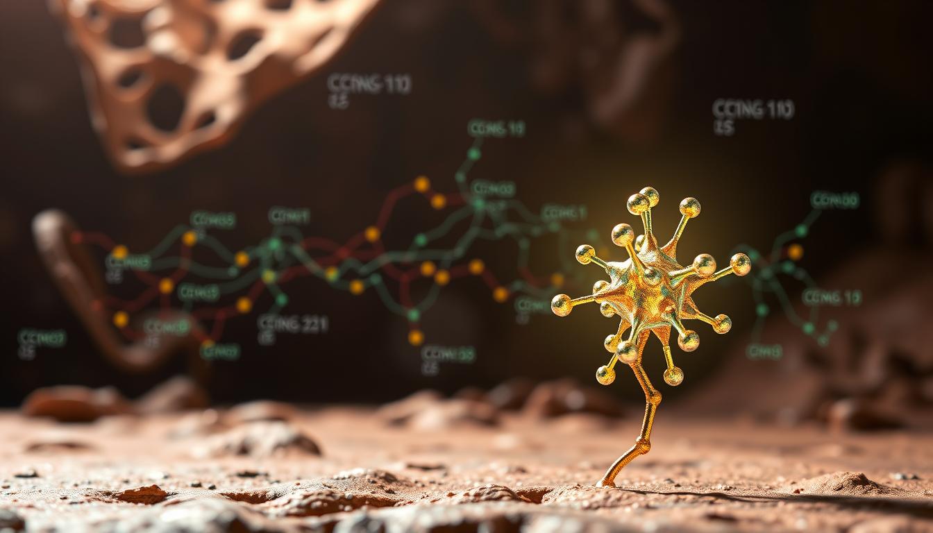 Vibrant evolutionary CCK adaptation mechanisms: A visually striking scene depicting the intricate interplay of biological processes that have enabled the cholecystokinin (CCK) hormone to play a crucial role in satiety and digestion. In the foreground, a stylized representation of the CCK molecule stands prominently, its molecular structure shimmering with an iridescent glow. Surrounding it, a dynamic array of interconnected pathways and signaling cascades illustrate the sophisticated adaptations that have emerged over time, allowing CCK to regulate hunger, stimulate digestive secretions, and facilitate nutrient absorption. The middle ground features a richly textured, almost organic backdrop, hinting at the complex physiological landscapes in which these mechanisms operate. In the background, a subtle interplay of light and shadow suggests the evolutionary forces that have shaped and refined these crucial biological functions.