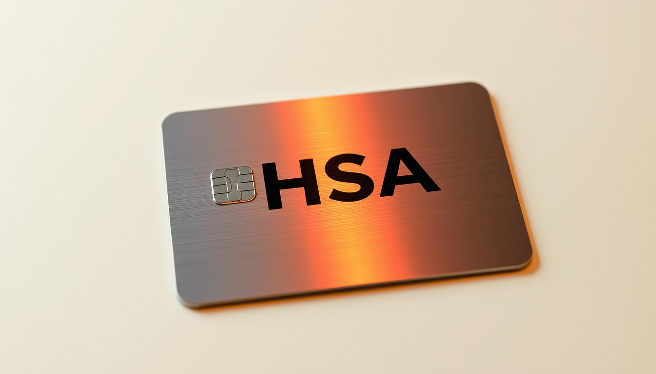 A crisp, high-resolution image of a vibrant health savings account (HSA) card. The card is made of sleek, metallic material, reflecting the warm, ambient lighting. The card's design features a clean, modern aesthetic with a minimalist layout, prominently displaying the HSA logo. The edges of the card are slightly beveled, adding a touch of sophistication. The background is a soft, neutral tone, allowing the card to take center stage and command attention. The overall composition creates a sense of professionalism and financial security, perfectly suited to illustrate the section on using an HSA for everyday health expenses.