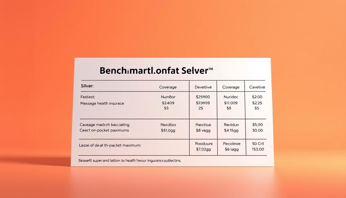 A detailed illustration of a benchmark silver health insurance plan, showcased against a vibrant, clean background. The plan's key details are prominently displayed, including coverage levels, deductibles, and out-of-pocket maximums. The image conveys a sense of professionalism and clarity, allowing viewers to easily understand the essential components of this benchmark plan. Crisp, high-resolution rendering with a warm, natural lighting setup emphasizes the plan's structure and highlights its significance within the broader context of health insurance subsidies.
