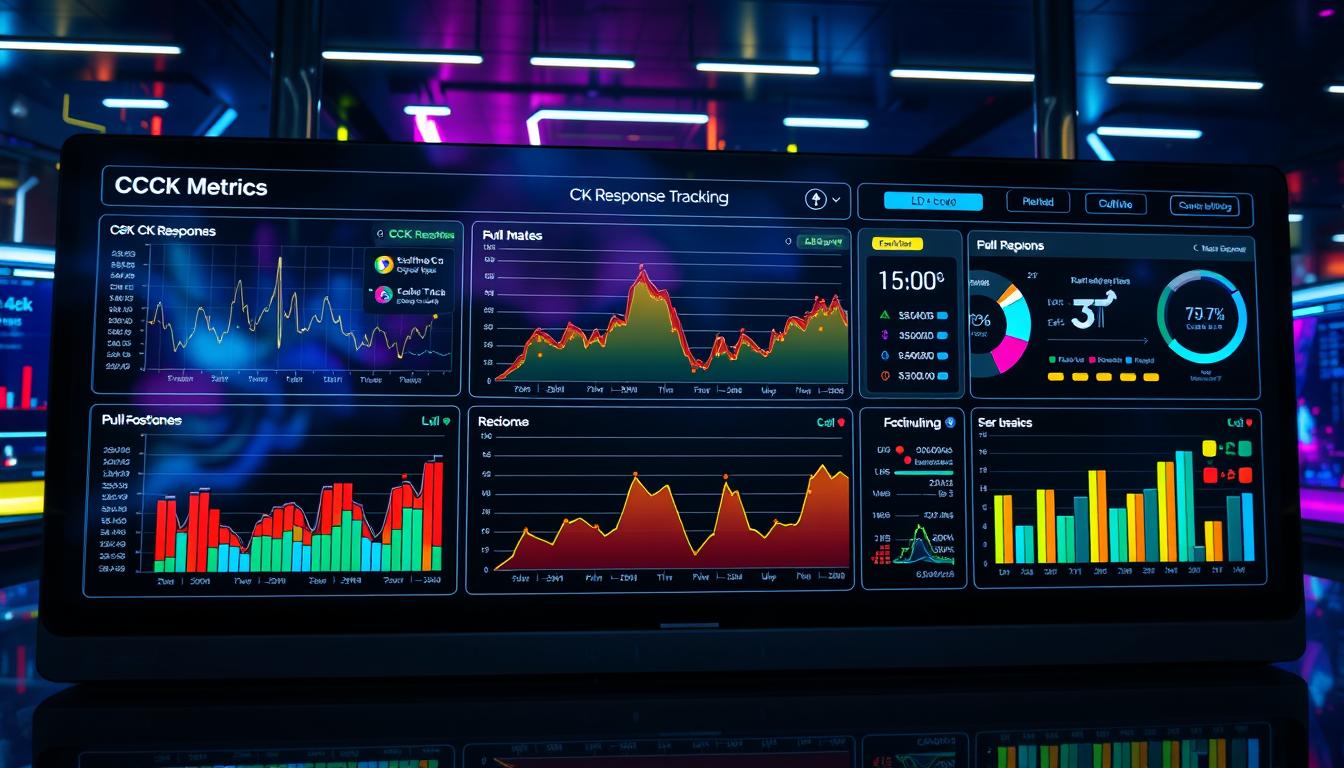 A high-tech dashboard displaying real-time CCK response tracking metrics. The interface features an array of colorful charts, graphs, and data visualizations against a vibrant, futuristic backdrop. Clean, minimalist design with a sleek, modern aesthetic. Precise data points and metrics are presented with clarity and precision, conveying the important insights needed to monitor and optimize CCK levels. Lighting is bright and evenly distributed, capturing the dynamic, cutting-edge nature of the subject. A professional, scientific atmosphere pervades the scene, inviting the viewer to dive deep into the data and uncover the secrets of effective CCK management.