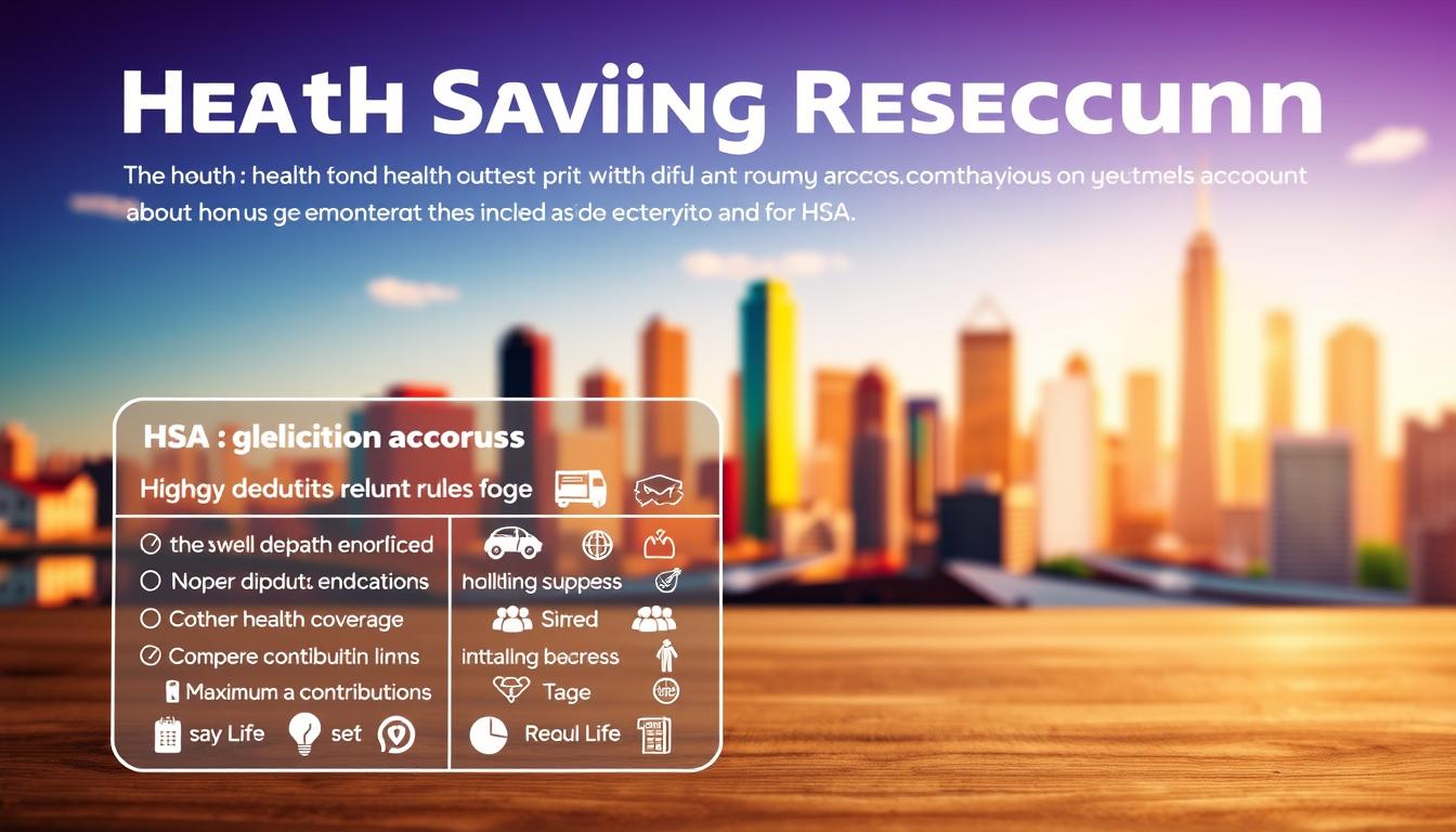 A meticulously detailed illustration of the key eligibility rules for a Health Savings Account (HSA), set against a vibrant, dynamic backdrop. The foreground features a clear, organized infographic outlining the essential criteria, such as high-deductible health plan enrollment, no other health coverage, and maximum contribution limits. The middle ground showcases a variety of healthcare-related icons and symbols, while the background depicts a stylized, energetic cityscape, hinting at the potential financial benefits of an HSA. Warm, diffused lighting casts a sense of approachability and clarity over the entire scene, inviting the viewer to engage with the critical information presented.