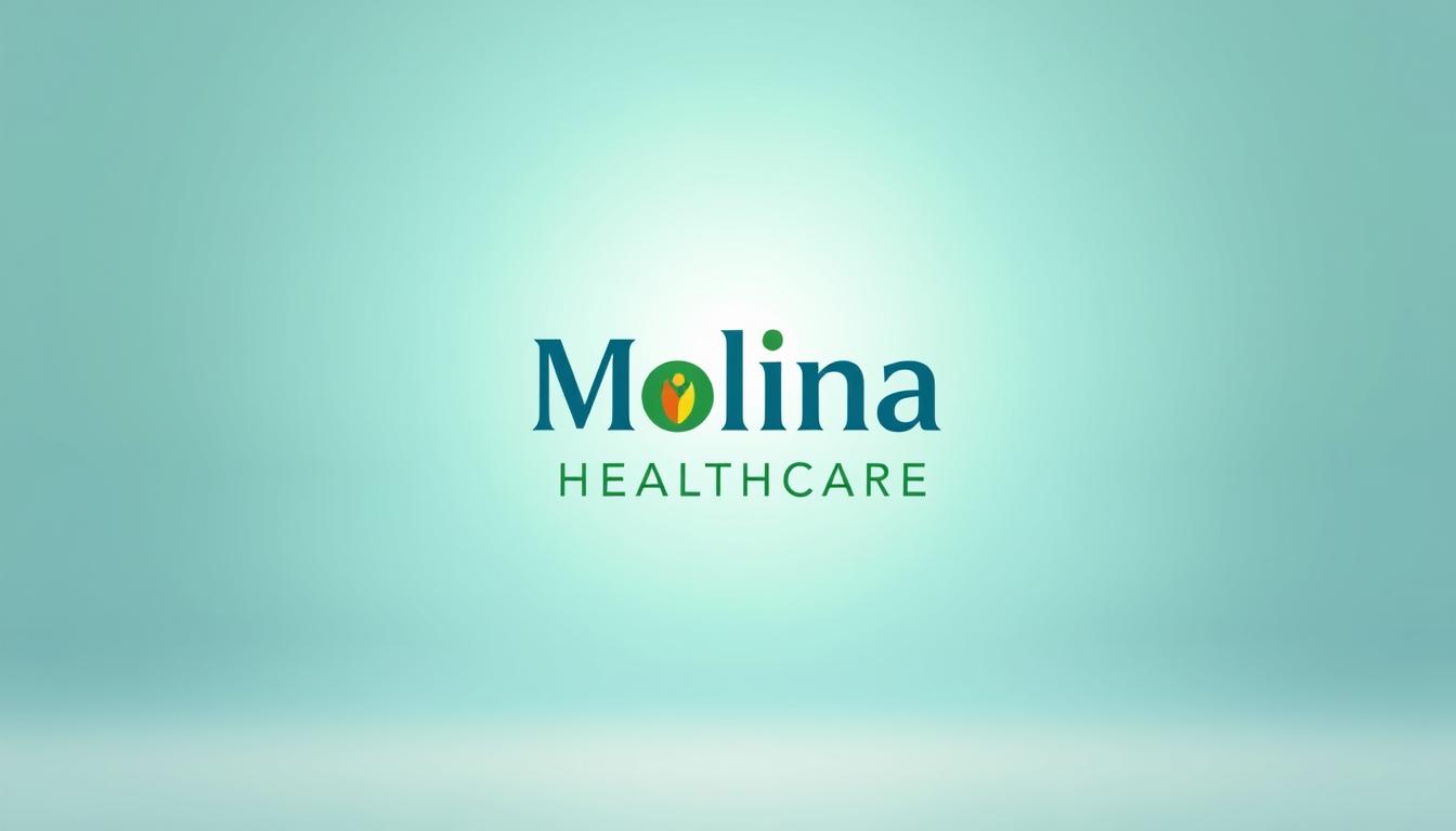 A modern and vibrant healthcare company logo against a clean, minimalist background. In the foreground, the Molina Healthcare wordmark is prominently displayed in a bold, sans-serif font, with the distinctive 'M' symbol stylized to resemble a leaf or a wing. The middle ground features a soft, radiant glow emanating from behind the logo, evoking a sense of warmth, affordability, and accessibility. The background is a serene, gradient-based palette, ranging from soft blues to gentle greens, conveying a calming, budget-friendly atmosphere. Balanced lighting from multiple angles creates depth and dimensionality, highlighting the logo's crisp details and the overall visually striking, yet approachable design.