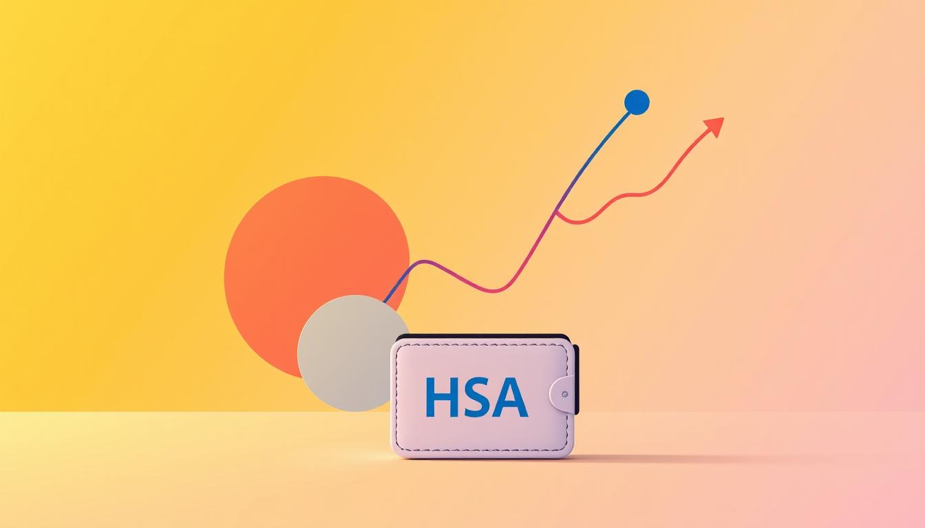 A sleek, modern illustration showcasing an HSA (Health Savings Account) against a vibrant, minimalist background. In the foreground, a stylized wallet or card with the HSA icon, conveying the essential nature of this financial tool. The middle ground features abstract shapes and lines in complementary colors, suggesting the financial benefits and growth potential of an HSA. The background maintains a clean, airy atmosphere with subtle gradients, emphasizing the simplicity and accessibility of this healthcare savings option. Warm, directional lighting from the left side casts soft shadows, creating depth and a sense of professionalism. The overall mood is one of clarity, efficiency, and the empowerment that comes with taking control of one's healthcare expenses.