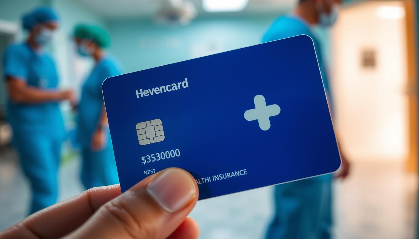 A vibrant, close-up shot of a health insurance card, its glossy surface catching the light. The card is held in the foreground, its corners slightly worn, against a blurred background of hospital equipment and medical personnel in scrubs. The card's design features a bold, minimalist logo and a clear, easy-to-read layout, suggesting a sense of security and reliability. The lighting is soft and diffused, creating a warm, reassuring atmosphere, while the composition draws the viewer's focus to the central element - the health insurance card, representing the gateway to accessible and affordable healthcare. A vibrant, close-up shot of a health insurance card, its glossy surface catching the light. The card is held in the foreground, its corners slightly worn, against a blurred background of hospital equipment and medical personnel in scrubs. The card's design features a bold, minimalist logo and a clear, easy-to-read layout, suggesting a sense of security and reliability. The lighting is soft and diffused, creating a warm, reassuring atmosphere, while the composition draws the viewer's focus to the central element - the health insurance card, representing the gateway to accessible and affordable healthcare.