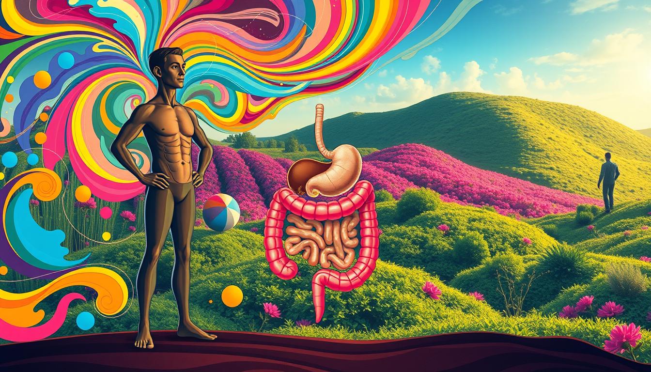 A vibrant illustration showcasing the role of CCK (Cholecystokinin) in weight management. In the foreground, a stylized human figure stands confidently, their body language suggesting a sense of control and well-being. The figure is surrounded by a swirling array of colorful, abstract shapes and patterns, representing the complex interplay of hormones, metabolism, and appetite regulation. In the middle ground, a detailed cross-section of the digestive system is visible, highlighting the production and release of CCK from the small intestine. The background features a lush, organic landscape with vibrant hues, evoking the natural and holistic approach to weight management. The overall composition conveys a sense of balance, harmony, and the power of the body's intrinsic mechanisms to support healthy weight. A vibrant illustration showcasing the role of CCK (Cholecystokinin) in weight management. In the foreground, a stylized human figure stands confidently, their body language suggesting a sense of control and well-being. The figure is surrounded by a swirling array of colorful, abstract shapes and patterns, representing the complex interplay of hormones, metabolism, and appetite regulation. In the middle ground, a detailed cross-section of the digestive system is visible, highlighting the production and release of CCK from the small intestine. The background features a lush, organic landscape with vibrant hues, evoking the natural and holistic approach to weight management. The overall composition conveys a sense of balance, harmony, and the power of the body's intrinsic mechanisms to support healthy weight.