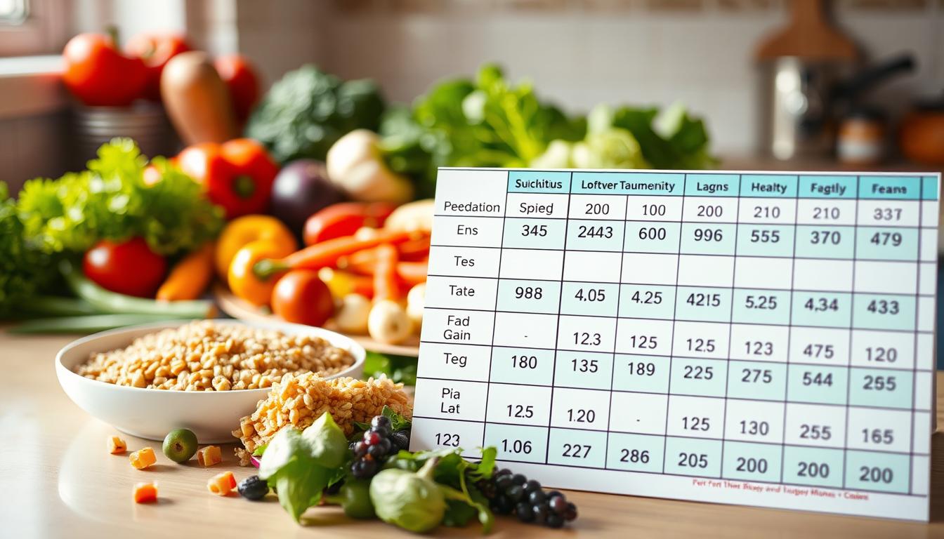 A vibrant, neatly organized spreadsheet showcasing the leftover transformation matrix for healthy budget meals. The foreground displays the matrix itself, with clear numerical values and labels highlighting the key components. The middle ground features a selection of fresh, seasonal produce - colorful vegetables, hearty grains, and lean proteins - arranged in an appetizing still life. The background is a softly blurred kitchen counter, conveying a sense of domestic practicality. Warm, natural lighting illuminates the scene, casting subtle shadows and highlighting the textures of the foods. The overall atmosphere is one of efficiency, nutrition, and culinary potential, inspiring the reader to maximize their limited resources for a healthy, delectable meal.