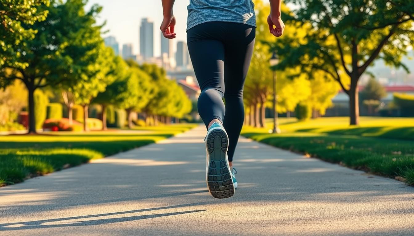 A vibrant scene of a person embarking on a weight loss walking routine. In the foreground, a person strides with purpose, their athletic attire and supportive shoes indicating a dedication to their fitness journey. The middle ground features a well-manicured park or neighborhood pathway, dotted with lush greenery and sunlight filtering through the trees, creating a serene and invigorating atmosphere. In the background, a cityscape or suburban landscape provides a familiar yet motivating backdrop, hinting at the broader context of the individual's lifestyle transformation. The lighting is warm and natural, casting a positive glow over the entire scene and encouraging the viewer to envision themselves taking those first steps towards a healthier, more active lifestyle. A vibrant scene of a person embarking on a weight loss walking routine. In the foreground, a person strides with purpose, their athletic attire and supportive shoes indicating a dedication to their fitness journey. The middle ground features a well-manicured park or neighborhood pathway, dotted with lush greenery and sunlight filtering through the trees, creating a serene and invigorating atmosphere. In the background, a cityscape or suburban landscape provides a familiar yet motivating backdrop, hinting at the broader context of the individual's lifestyle transformation. The lighting is warm and natural, casting a positive glow over the entire scene and encouraging the viewer to envision themselves taking those first steps towards a healthier, more active lifestyle.