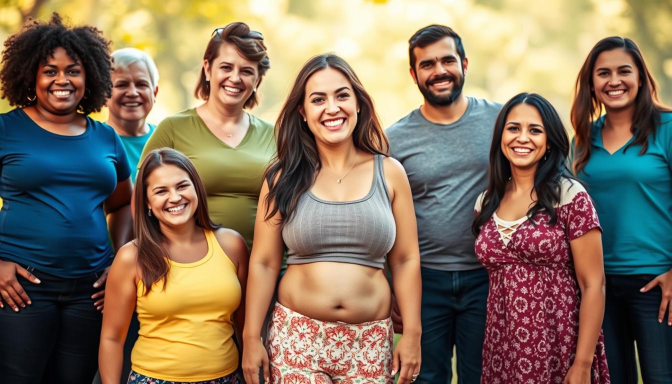 Colorful, vibrant portraits of individuals showcasing their weight management success stories, centered around the gut hormone CCK. A diverse group of people beaming with pride, their bodies transformed, faces radiating joy and confidence. The foreground captures their empowered expressions, while the middle ground reveals their before-and-after physiques. The background features a softly blurred, natural setting that evokes a sense of wellness and renewal. Warm, flattering lighting accentuates the subjects' healthy glow, creating an uplifting, inspiring atmosphere. Colorful, vibrant portraits of individuals showcasing their weight management success stories, centered around the gut hormone CCK. A diverse group of people beaming with pride, their bodies transformed, faces radiating joy and confidence. The foreground captures their empowered expressions, while the middle ground reveals their before-and-after physiques. The background features a softly blurred, natural setting that evokes a sense of wellness and renewal. Warm, flattering lighting accentuates the subjects' healthy glow, creating an uplifting, inspiring atmosphere.